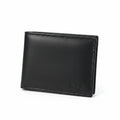 Black leather wallet on a white background