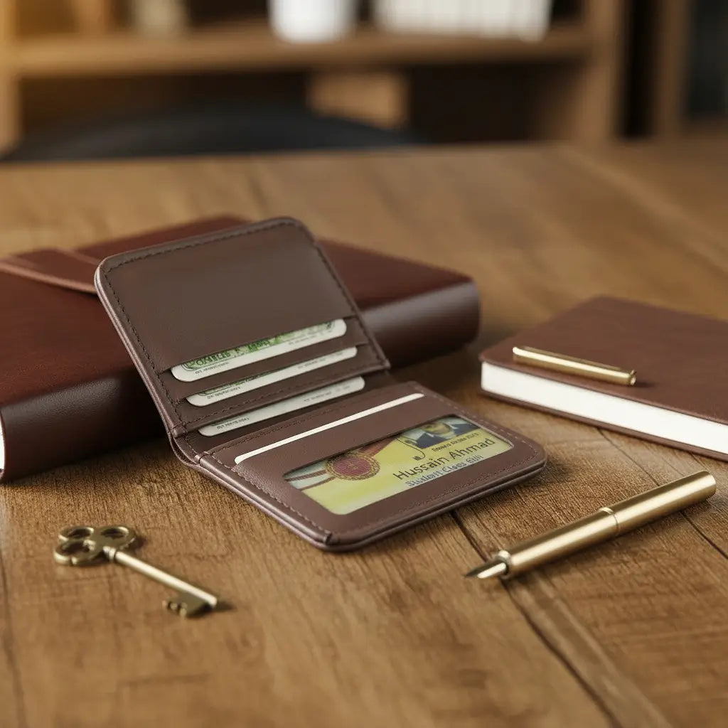 Men's Leather Wallet with Puma Logo