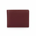 Red leather wallet on a white background